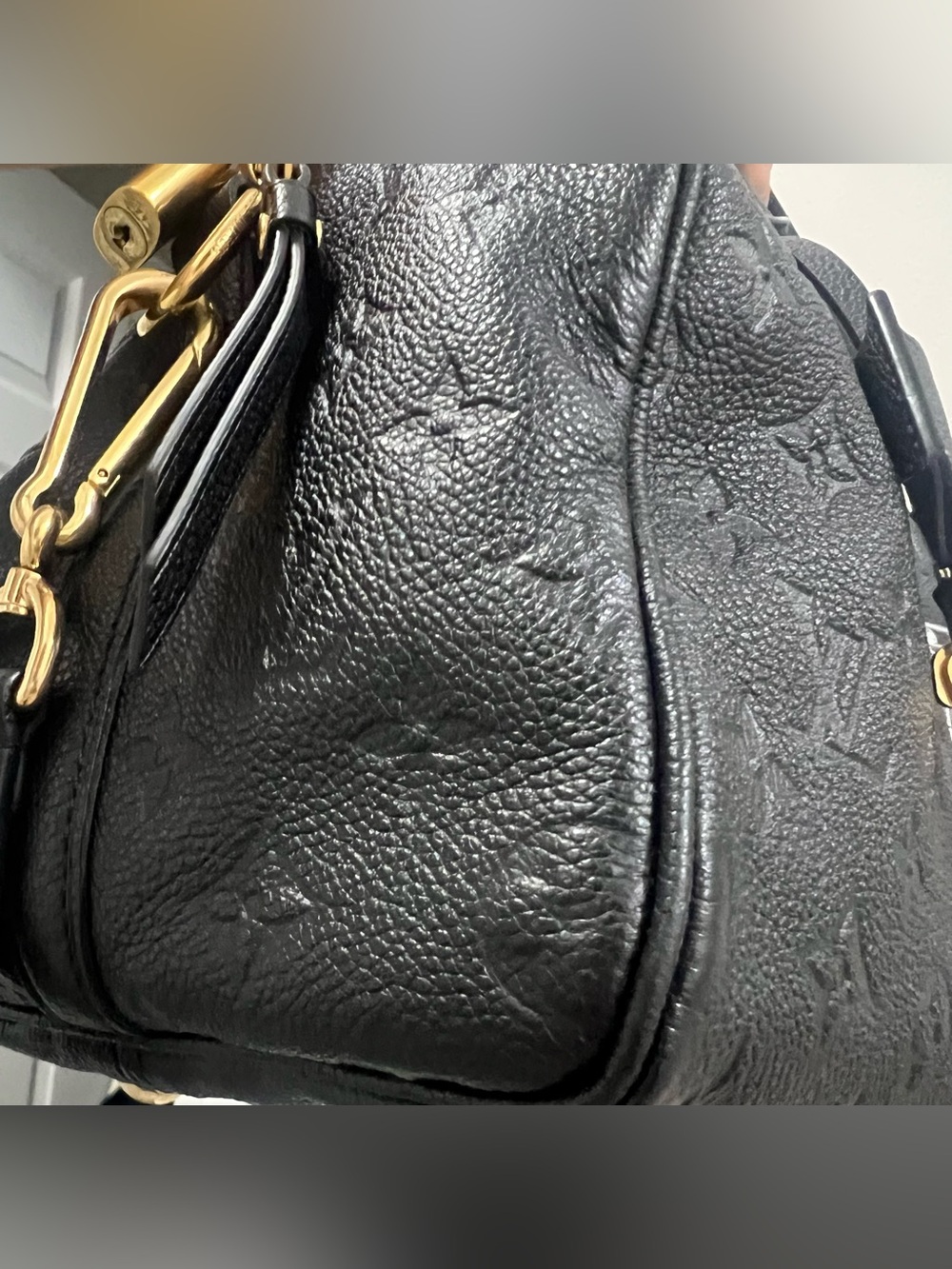 Like new Louis Vuitton Black Monogram Empreinte Speedy Bandoulière 30 w dust bag - Picture 8 of 11